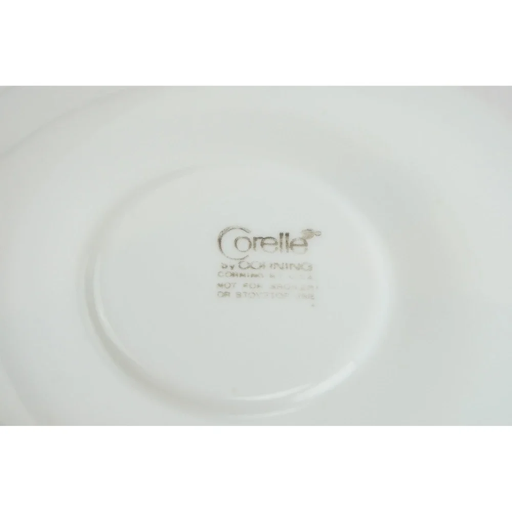 Corelle Pyrex Morning Blue Tea Cup and Saucer Set 15pc White‎ Blue Excellent